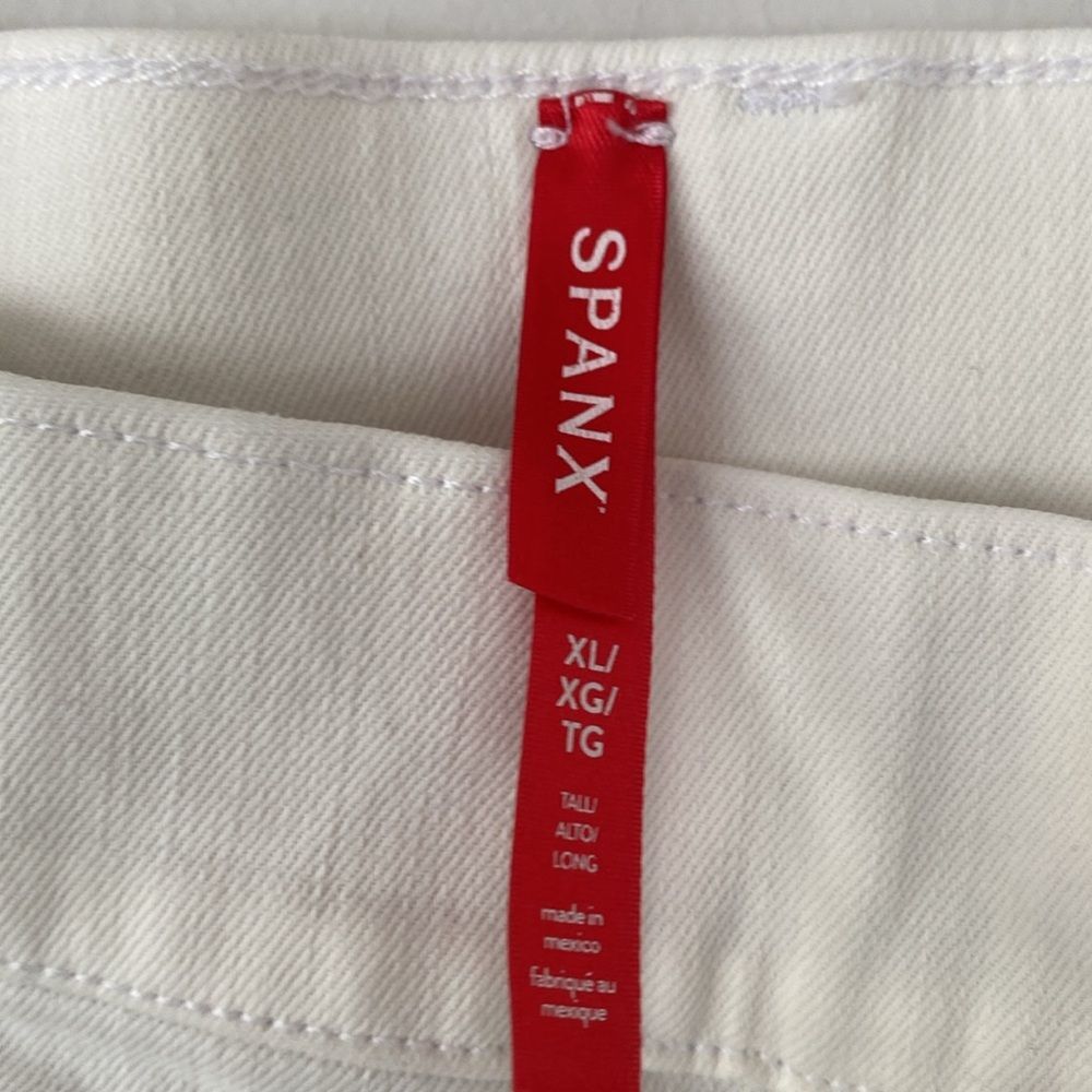 SPANX White Jean Trousers Wide Leg sz XL W32 Retail $148 Classic Preppy Coastal - Picture 4 of 13
